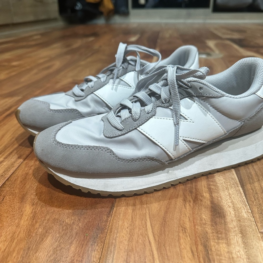 New Balance Gray and White Athletic Shoes